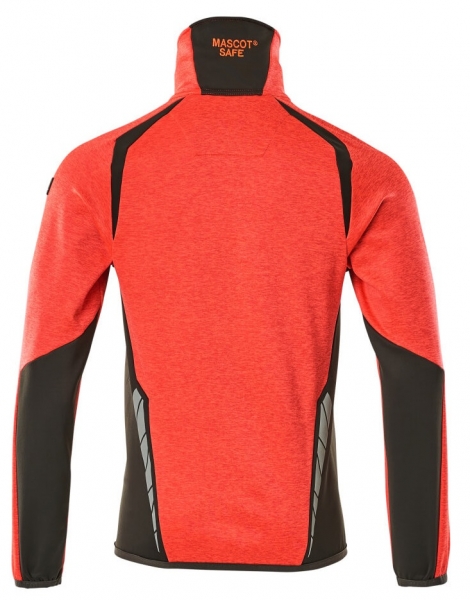 MASCOT-Warnschutz-Fleecepullover, ACCELERATE SAFE, high vis rot/dunkelanthrazit