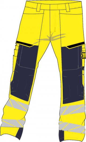 MASCOT-Warnschutz-Bundhose, ACCELERATE SAFE, 76 cm, warngelb/schwarzblau