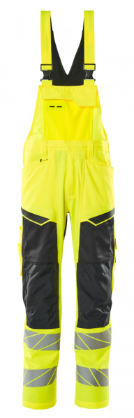 MASCOT-Warnschutz-Latzhose mit Knietaschen, 90 cm, warngelb/schwarz