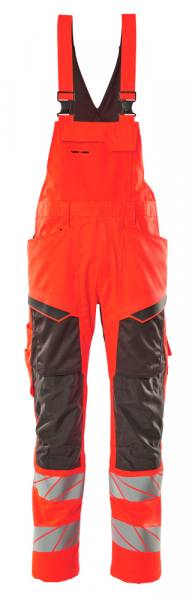 MASCOT-Warnschutz-Latzhose mit Knietaschen, 76 cm, warnrot/dunkelanthrazit