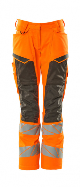 MASCOT-Damen-Warnschutz-Bundhose mit Knietaschen, DIAMOND, 76 cm, warnorange/dunkelanthrazit