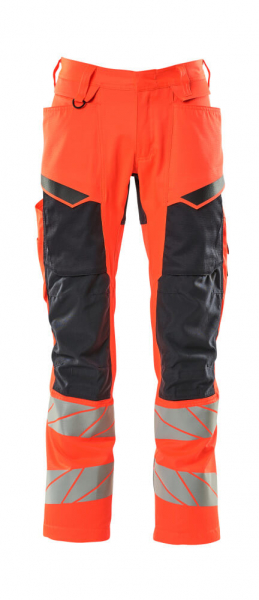 MASCOT-Warnschutz-Bundhose mit Knietaschen, Accel. Safe, 82 cm, warnrot/schwarzblau