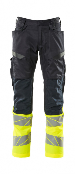MASCOT-Warnschutz-Bundhose mit Knietaschen, ACCEL SAFE, ca. 76 cm, schwarzblau/warngelb