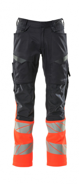 MASCOT-Warnschutz-Bundhose mit Knietaschen, ACCEL SAFE, ca. 76 cm, schwarzblau/warnrot