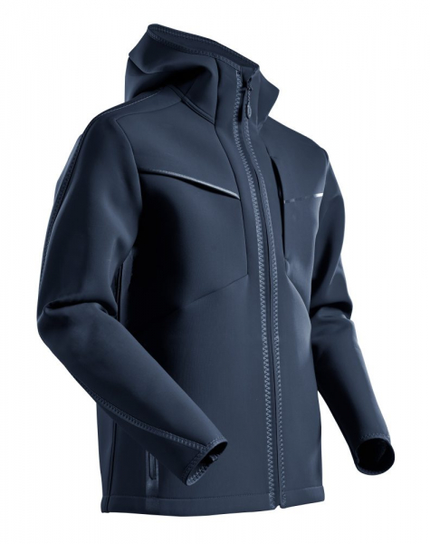 MASCOT- Soft Shell Jacke mit Kapuze, CUSTOMIZED, 470 g/m, schwarzblau