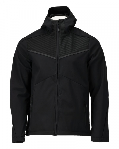 MASCOT-Softshell Jacke mit Kapuze, CUSTOMIZED, 305 g/m, schwarz