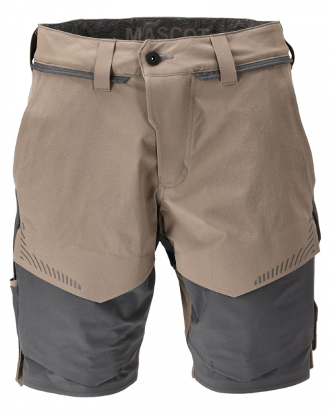 MASCOT- Shorts, Ultimate Stretch, CUSTOMIZED, 180 g/m, dunkel- sandbeige/ anthrazitgrau