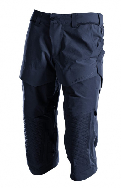 MASCOT- Dreiviertel- Hose mit Knietaschen, Ultimate Stretch, CUSTOMIZED, 180 g/m, schwarzblau