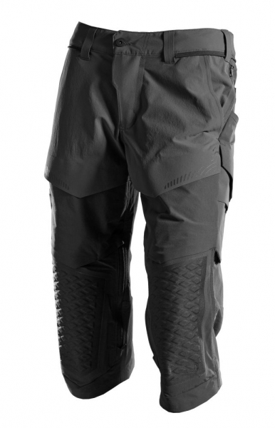 MASCOT- Dreiviertel- Hose mit Knietaschen, Ultimate Stretch, CUSTOMIZED, 180 g/m, schwarz