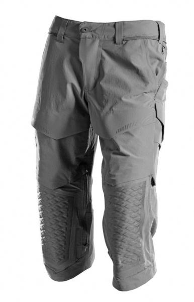 MASCOT- Dreiviertel- Hose mit Knietaschen, Ultimate Stretch, CUSTOMIZED, 180 g/m, anthrazitgrau