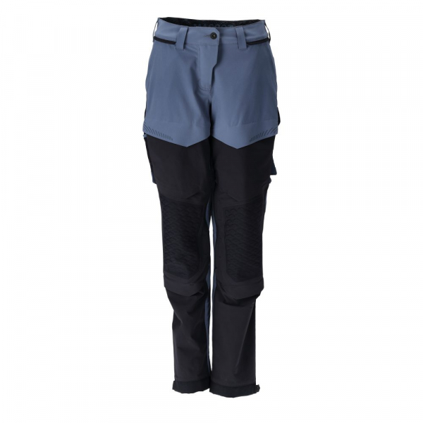 MASCOT- Damen-Hose mit Knietaschen, Diamond, Ultimate Stretch, CUSTOMIZED, 180 g/m, steinblau/ schwarzblau