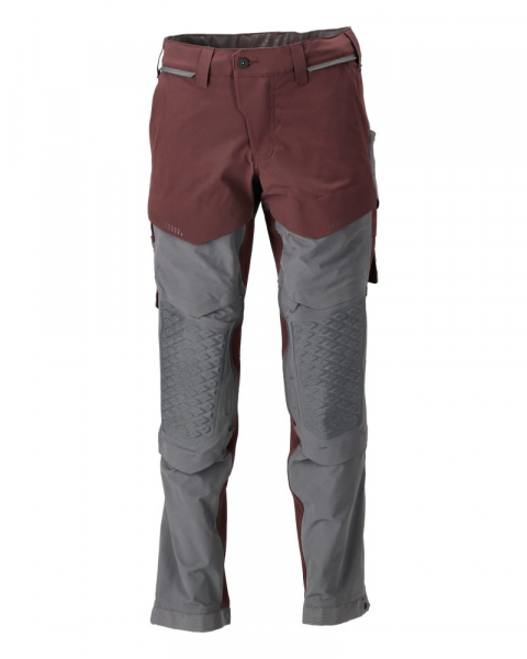 MASCOT- Hose mit Knietaschen, Ultimate Stretch, CUSTOMIZED, 180 g/m, bordeaux/ anthrazitgrau