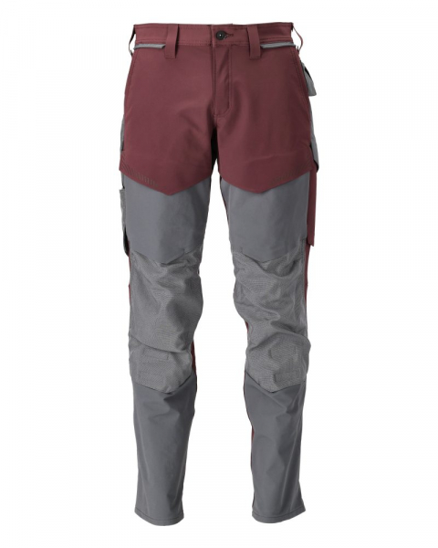 MASCOT-Bundhose mit Knietaschen Ultimate Stretch, CUSTOMIZED, 235 g/m, bordeaux/ anthrazitgrau