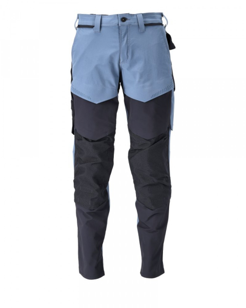 MASCOT-Bundhose mit Knietaschen Ultimate Stretch, CUSTOMIZED, 235 g/m, steinblau/ schwarzblau