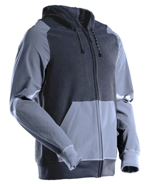 MASCOT- Kapuzensweatshirt mit Reiverschluss, CUSTOMIZED, 480 g/m, steinblau/ schwarzblau