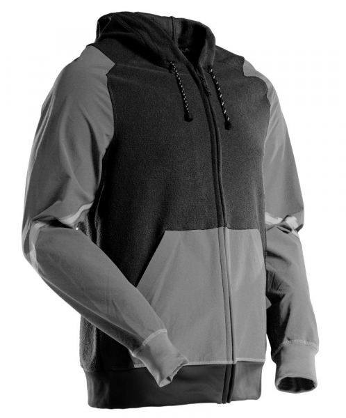MASCOT- Kapuzensweatshirt mit Reiverschluss, CUSTOMIZED, 480 g/m, anthrazitgrau/ schwarz