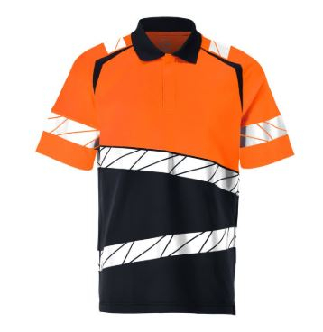 MASCOT� ACCELERATE SAFE Polo-Shirt Premium , Schwarzblau/Orange