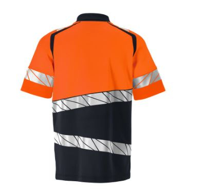MASCOT� ACCELERATE SAFE Polo-Shirt Premium , Schwarzblau/Orange