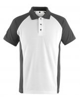 MASCOT-Poloshirt, Bottrop, 180 g/m, wei/dunkelanthrazit