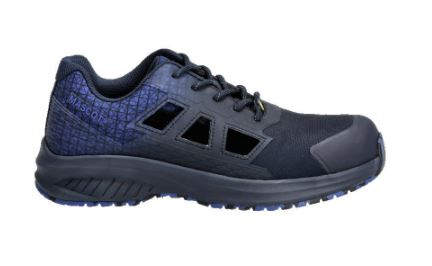 Sicherheitssandale S1PS, Schn�rsenkel, Schwarzblau/Azurblau, Weite 10