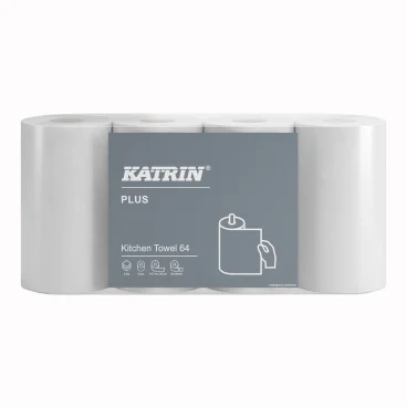 KATRIN KCHENROLLE Plus, weiss, 3-lagig, Karton 7x4 Rollen
