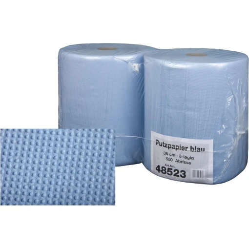 BASIC-LINE-PUTZPAPIER-ROLLE, blau, 3-lagig, 3x18 g, 1 Rolle  1000 Tcher