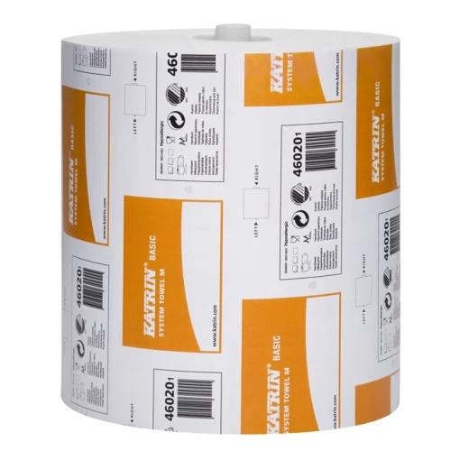 KATRIN SYSTEM HANDTUCHROLLEN Basic, naturweiss, 1-lagig, Karton  6 Rollen
