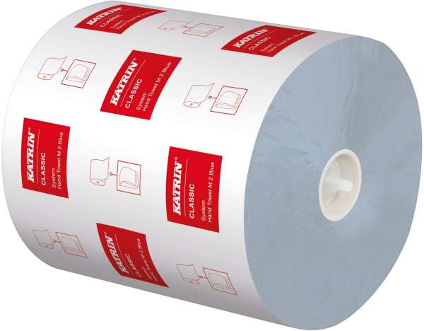 KATRIN SYSTEM HANDTUCHROLLEN M, blau, 2-lagig, Karton  6 Rollen