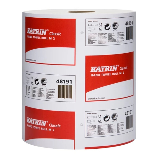 KATRIN-HANDTUCH-ROLLE Classic M2, weiss, 2-lagig, 400 Tcher, Karton  6 Rollen