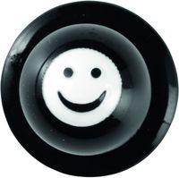 LEIBER-Kugel-Knpfe, Smiley/schwarz, 1 Pack  12 St