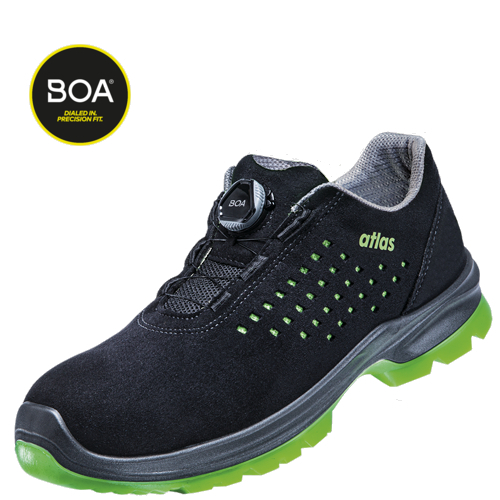ATLAS-S1P-Sicherheitshalbschuhe, SL 9205 XP Boa, ESD, Weite 12, schwarz/gr�n