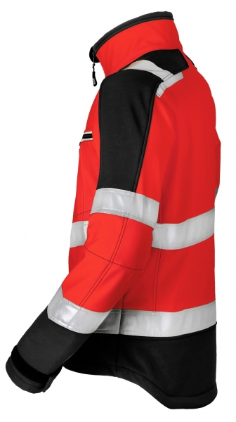 HAVEP-Warnschutz-Softshell-Jacke, 320 g/m, leuchtrot/kohlengrau
