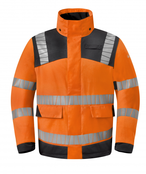 HAVEP- PARKA, High Visibility+, wind- & wasserdicht mit verklebten Nhten, verlngerter Rcken, Farbe: warnorange/ charcoal