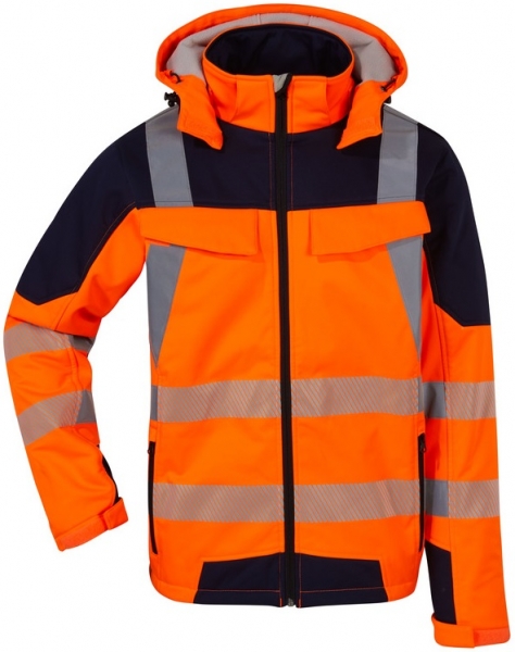WATEX-Warnschutz-Softshell-Jacke, wintergefttert, leuchtorange/marine
