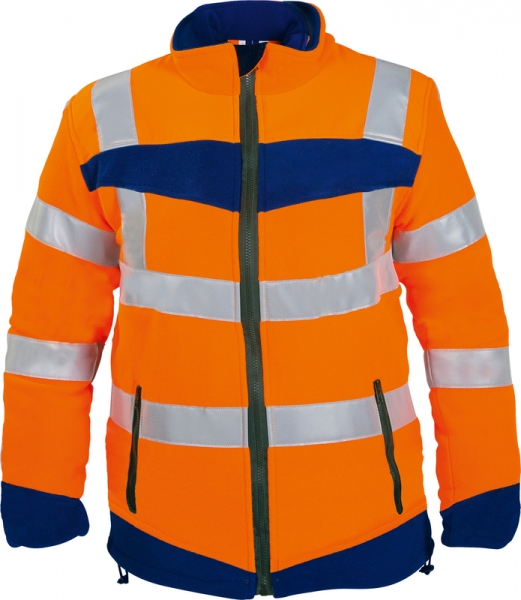 WATEX-Warnschutz-Fleece-Jacke, 320 g/m, leuchtorange/marine