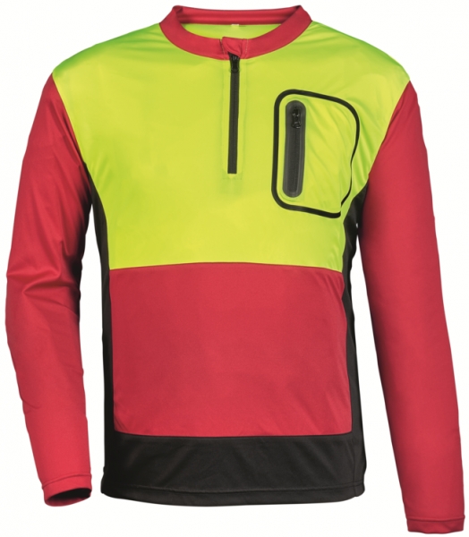 WATEX-Forst-Shirt Langarm Forest Jack Red, leuchtgelb/rot/grau