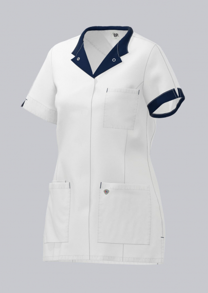 BP-Damenkasack, 1/2 Arm , 215 g/m², weiß/nachtblau