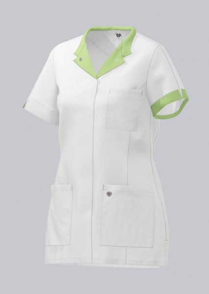 BP-Damenkasack, 1/2 Arm , 215 g/m², weiß/hellgrün