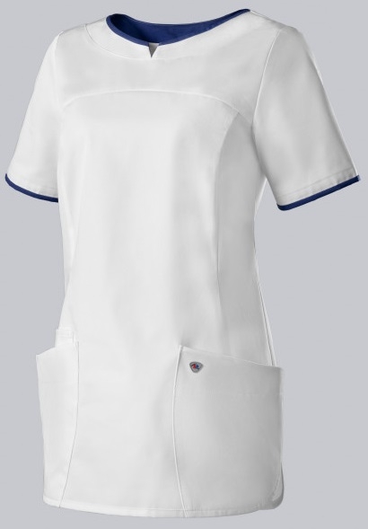 BP-Damen Schlupfkasack, weiss/nachtblau