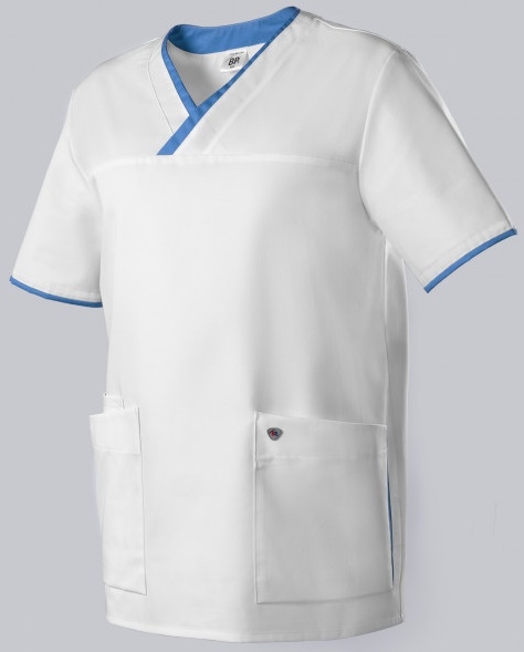 BP-Schlupfkasack für Sie & Ihn, weiss/azurblau