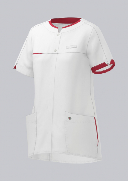 BP-Damenkasack, 1/2 Arm , 215 g/m², weiß/koralle