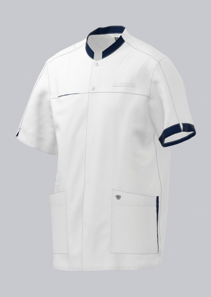 BP-Damenkasack, 1/2 Arm , 215 g/m², weiß/nachtblau