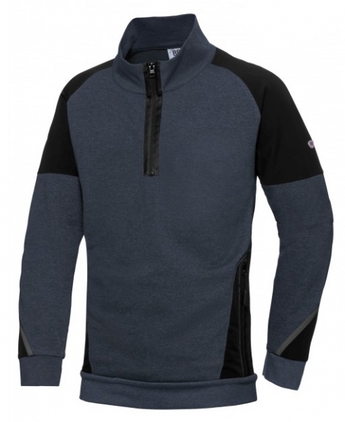 BP-Herren-Sweatshirt-Troyer, BPlus Modern Stretch, nachtblau/schwarz