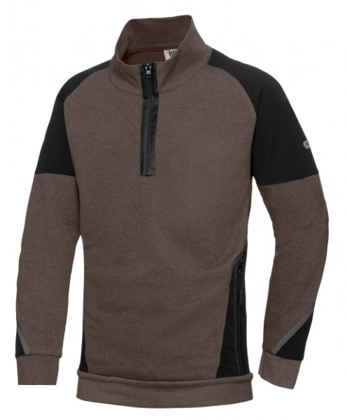 BP-Herren-Sweatshirt-Troyer, BPlus Modern Stretch, falke/schwarz