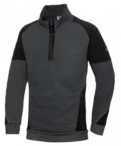 BP-Herren-Sweatshirt-Troyer, BPlus Modern Stretch, anthrazit/schwarz