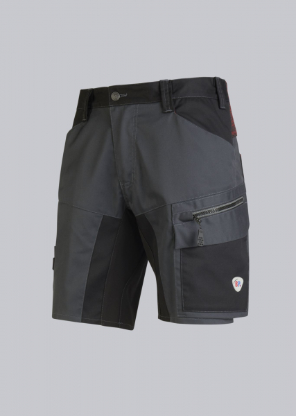 BP-HYBRID-SHORTS, leicht, Stretcheinstze, Reflexelemente am Bein und an der Schenkeltasche, Farbe: anthrazit/schwarz