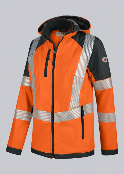BP-Warnschutz-Stretch-Softshelljacke Damen, 290 g/m, warnorange/anthrazit