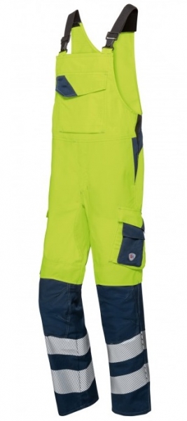 BP-Herren-Latzhose, Multi Protect Plus, warngelb/nachtblau