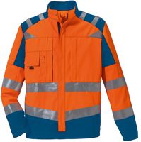 ROFA-Warn-Schutz-Arbeits-Berufs-Bund-Jacke, leuchtorange-kornblau