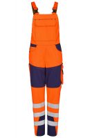 ROFA-Damen-Warn-Schutz-Latzhose, Newline, ca. 290 g/m, leuchtorange-marine